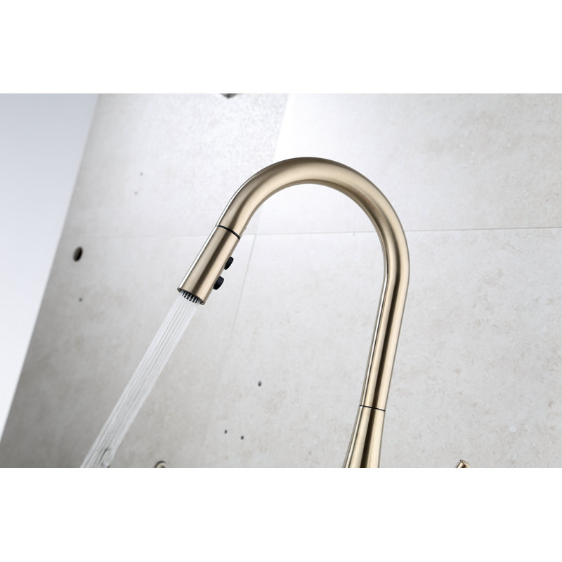 RunFine Group Pull Down Touchless Kitchen Faucet, Matte Gold
