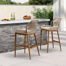 Henno Powder Coated Aluminum Outdoor 28.5'' Bar Stool with Cushion