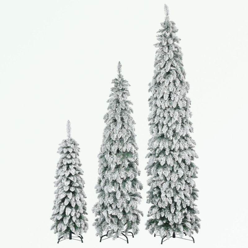 3-piece Artificial Christmas Tree with Snow Flocking