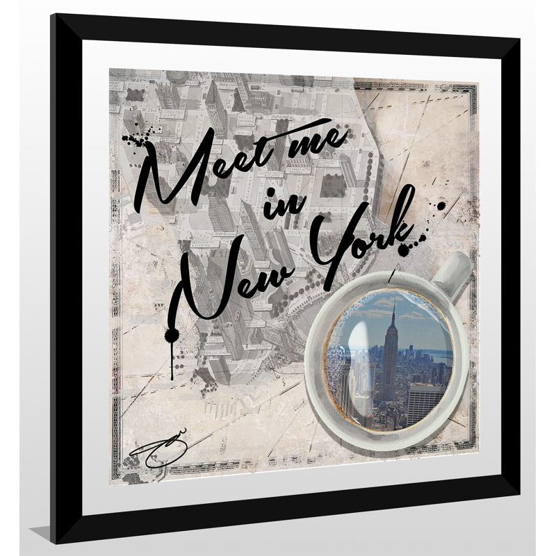 « me répondre à new york », impression, H 27,5 po x l 27,5 po x P 0,75 po, Cadre en plexiglas noir