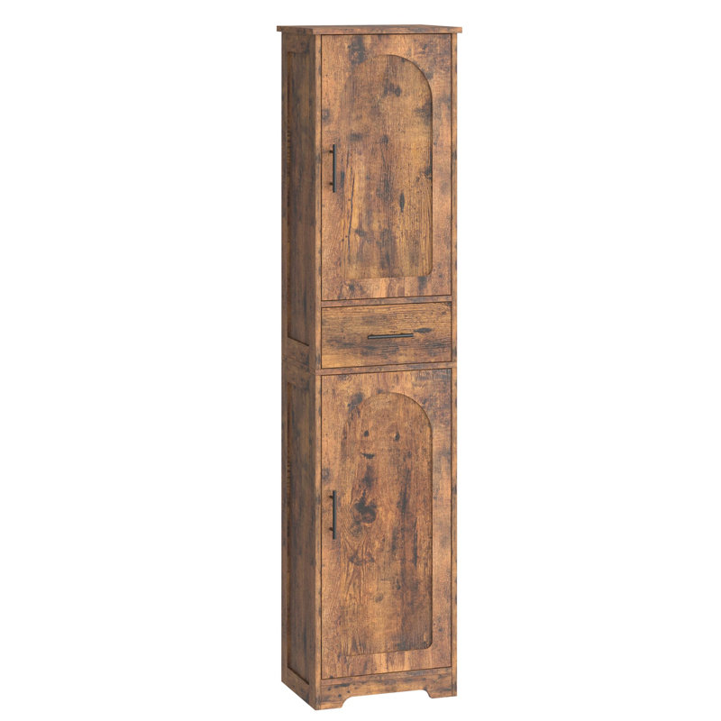 Grande armoire de rangement pour salle de bain, Brun rustique