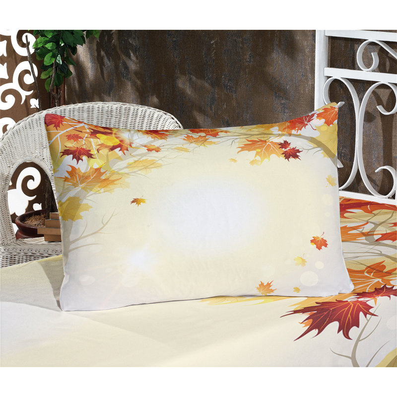 Ambesonne Nature Fitted Sheet & Pillow Sham , Multicolor, California King Sheet Set + 4 Pillowcases