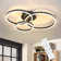 LED Deckenleuchte Schwarz Dimmbar mit Ringen Design aus Acryl