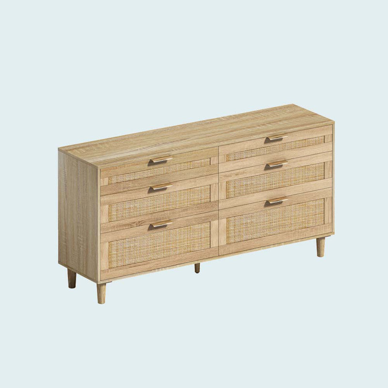 Commode 59 "en rotin avec tiroirs, Naturel