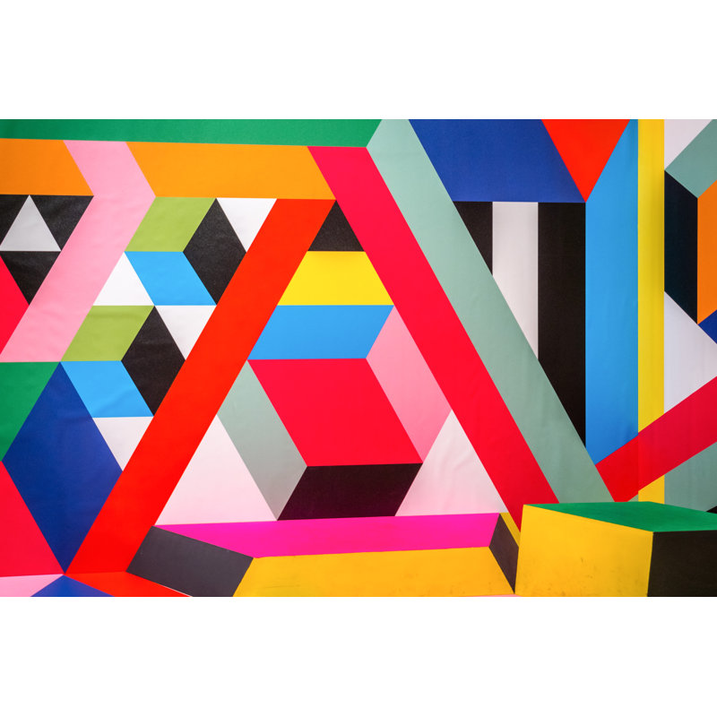 " Colourful Geometric Shapes, Street Art ", 16" H x 24" W x 1.5" D