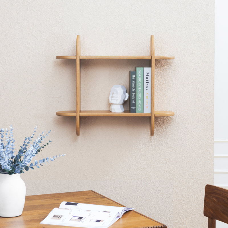 Fuller 2 Piece Mango Solid Wood Tiered Shelf, Blonde Natural