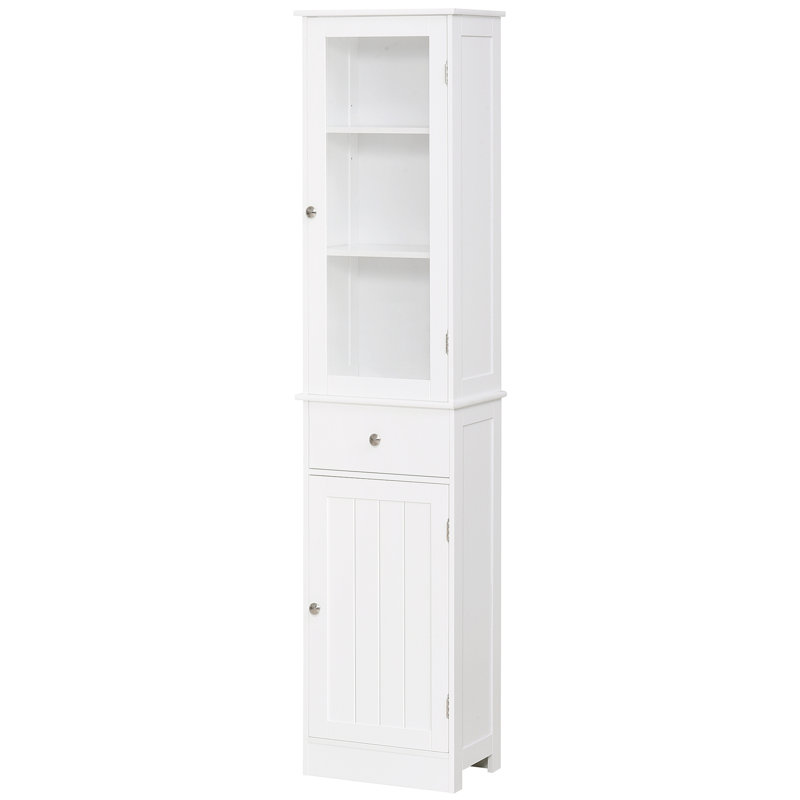 kleankin Slim Bathroom Storage Cabinet, White