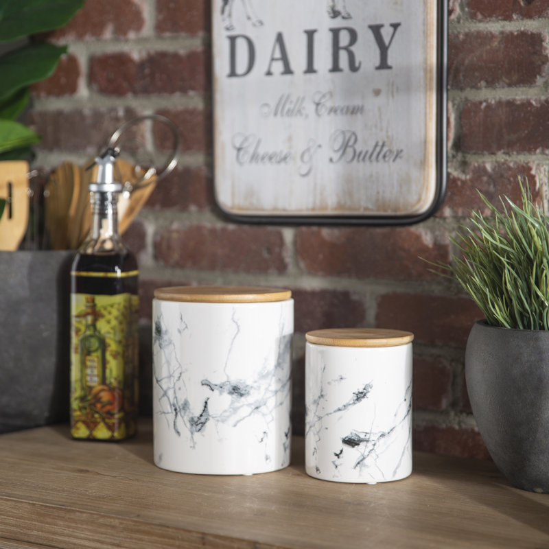 Ceramic / Porcelain Kitchen Canister Set Jar Canister - Set of 2