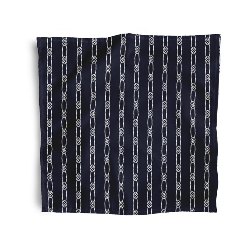 Lamija Polyester Striped Square Napkin, Navy