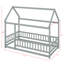 Lit en bois pour lit simple avec structure de toit-479167062