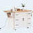 56 inch Kitchen Island with Rubber Wood Veneer Drop Leaf, Power Outlet, 4 Door Shelves, Embossed Vertical Stripe Rolling Kitchen Cart on 4 Wheels with 6 Deep Drawers for Kitchen, Dining Room,White-664568140