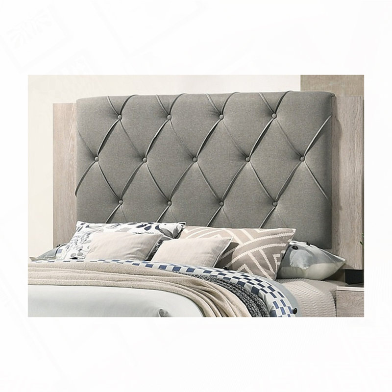 Queen Size Bed, Cream/Gray