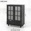 Buffet minimaliste avec portes doubles en verre et tiroir, rangement moderne en bois pour le salon, la salle à manger, le couloir et le vestibule-129488566