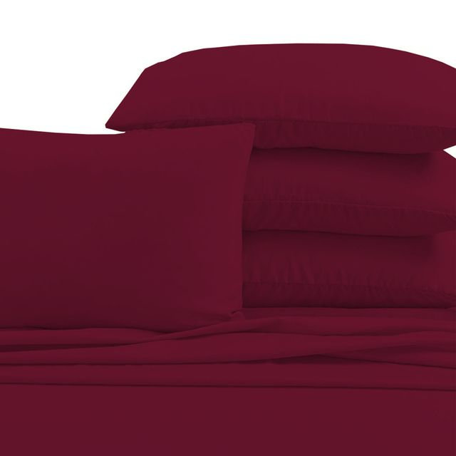 Luxurious Burgundy Bamboo Blend Twin Bed Sheet Set