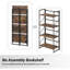 Bibliothèque pliante, bibliothèque industrielle pliante en bois à 4 niveaux avec structure en métal, sans assemblage-536196145