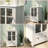 Single Glass Door Buffet Cabinet with Antique Bell Handle - White Kitchen & Living Room Storage Sideboard