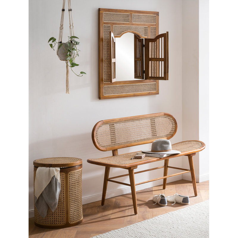 Alvana Rattan Bench, 81cm H x 141cm W x 50cm D