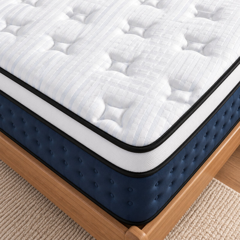 Matelas hybride en mousse 12 po à refroidissement moyen ferme en boîte, isolation des mouvements, support de bord, certifié Certipur-US, OEKO-TEX