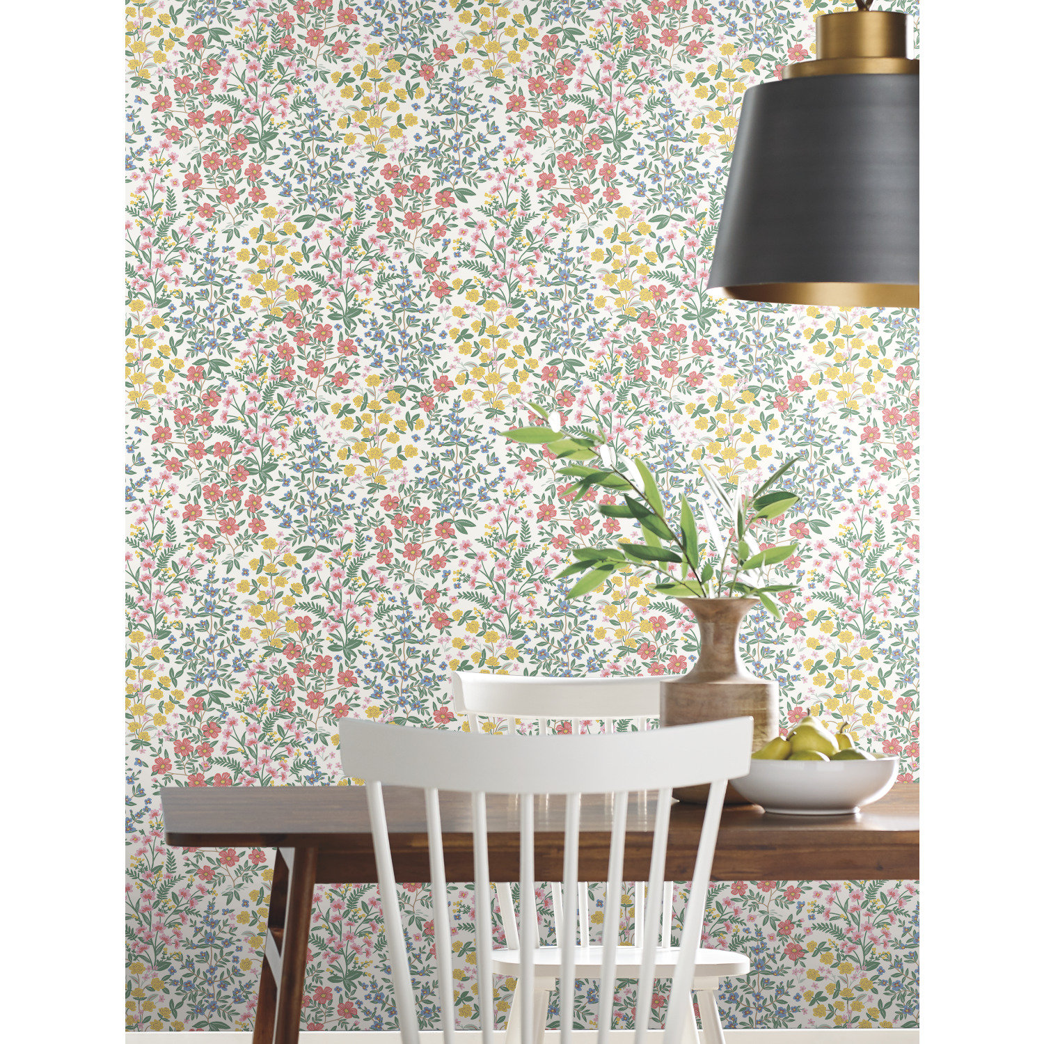 Wildwood Garden Wallpaper Roll, White/Pink