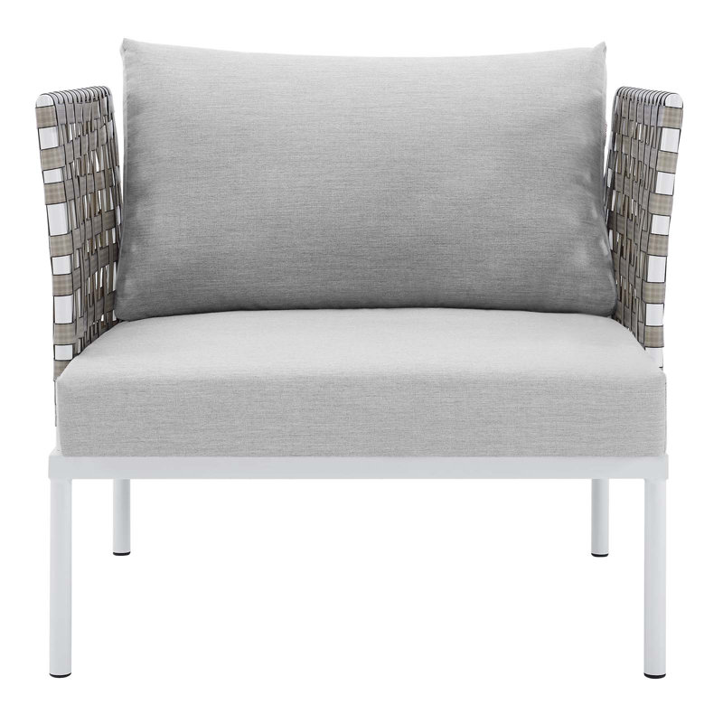Fauteuil de terrasse en aluminium Harmony Sunbrella, gris, Brun clair