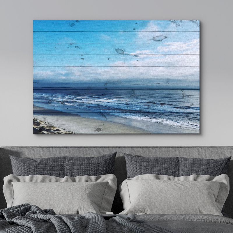 Coastal Beach " Blue Water In The Ocean ", 12" H x 18" W