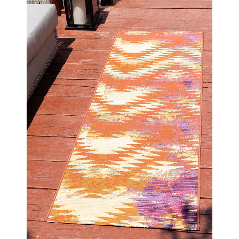 Tapis de véranda d'extérieur couleur cramoisi, Tapis de couloir 2 pi x 6 pi