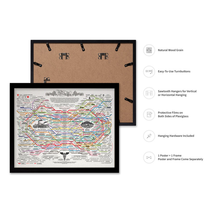 La toile de la guérison, Black Framed, Poster, 08"H x 10"W