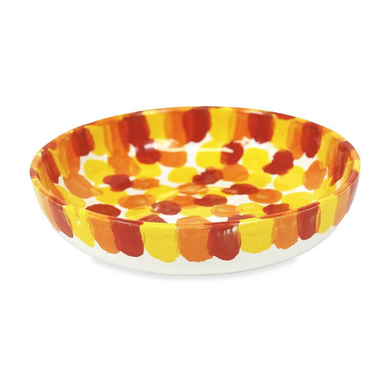 Verano Spanish Ceramics Ceramic Salad Bowl, Red