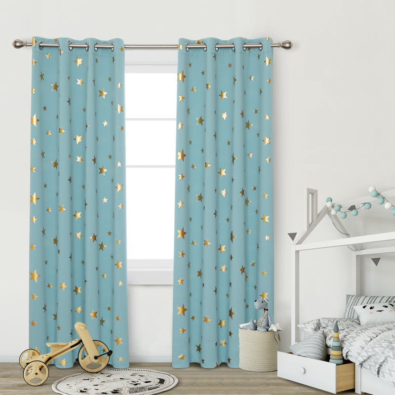 Marcela Eyelet Room Darkening Thermal Curtain, Width 132 x Drop 183 cm, Sky Blue