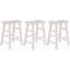 Tabouret de bar et de comptoir en bois massif massif Messer, 24 po, blanc (ensemble de 3)-444781846-465178696-503425488
