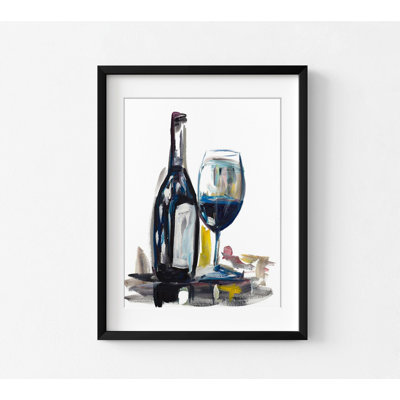 «Time For Wine I» par Andy Beauchamp, affiche en verre de bouteille de vin