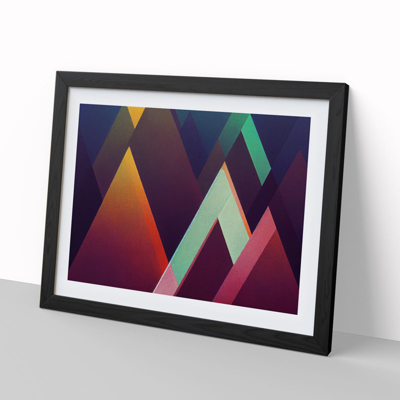 Shimmering Modern Abstract - Single Picture Frame Print, Black, 46cm H x 64cm W x 2cm D