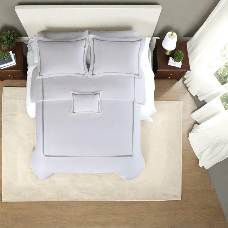 Ensembles de literie en satin de coton de luxe, très grand, style hôtel