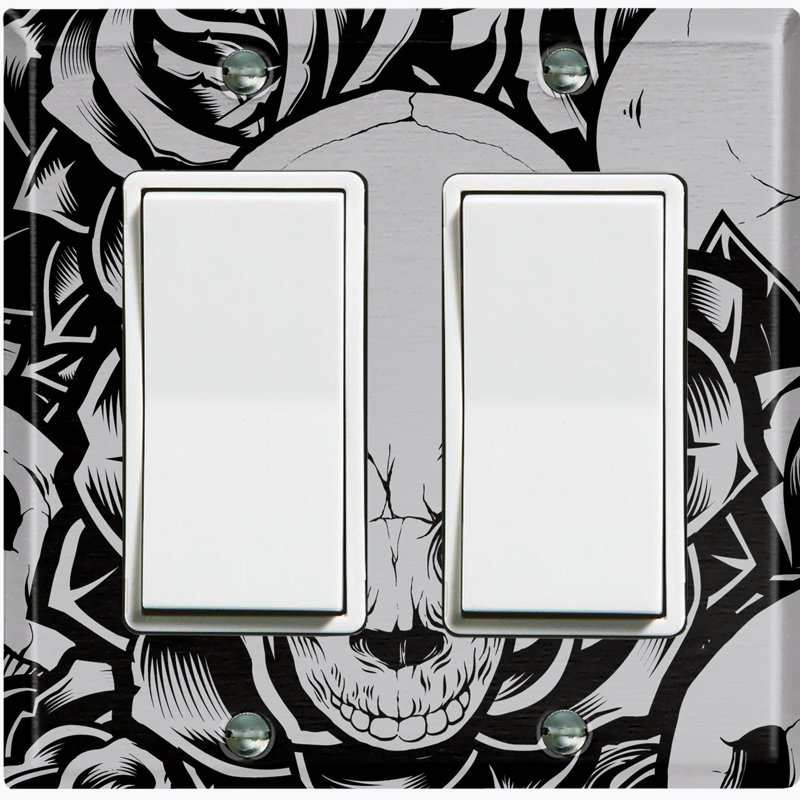 Patterned 2 - Gang Toggle Light Switch Standard Wall Plate