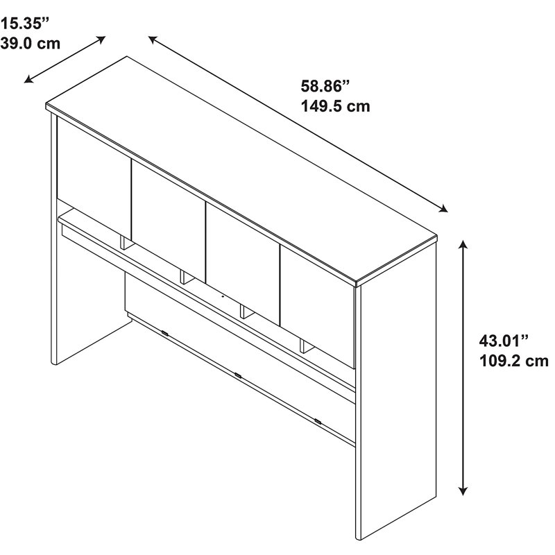 Kanyan Series C 43" H x 60" W Desk Hutch, Hansen Cherry