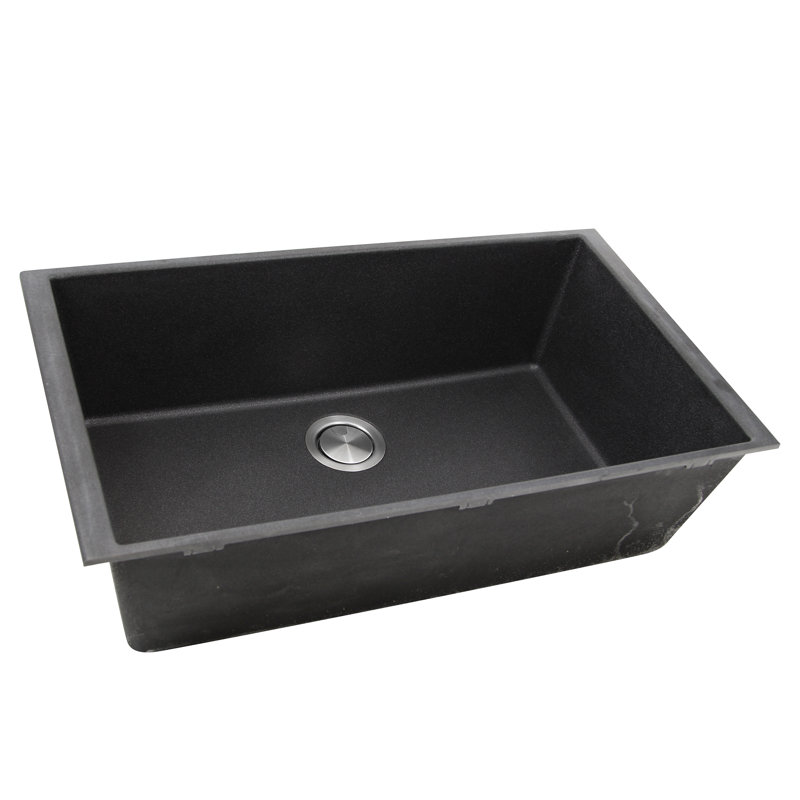 Plymouth 33" L x 20" W Undermount Kitchen Sink, Black