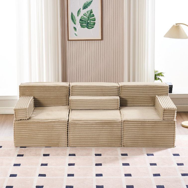 Modular Design Durable Convertible Chair Floor Couch Without Assembly(Set Of 3)