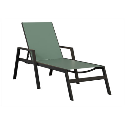 Chaise longue en aluminium noir mat Berlin