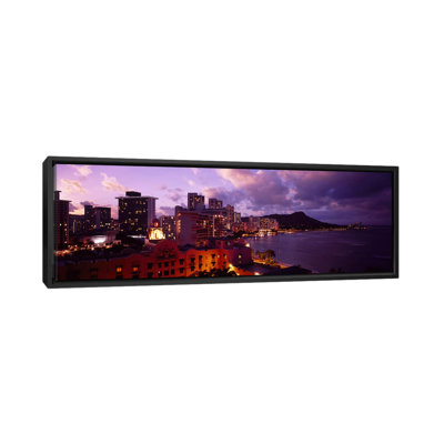 " Buildings Lit Up At Dusk, Waikiki, Oahu, Hawaii, USA " by Panoramic Images