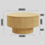 Table de cocktail ronde 29,53 po en MDF moderne avec rainure circulaire et espace de rangement, convenant à la maison et à la cuisine (finition bois)-161322873