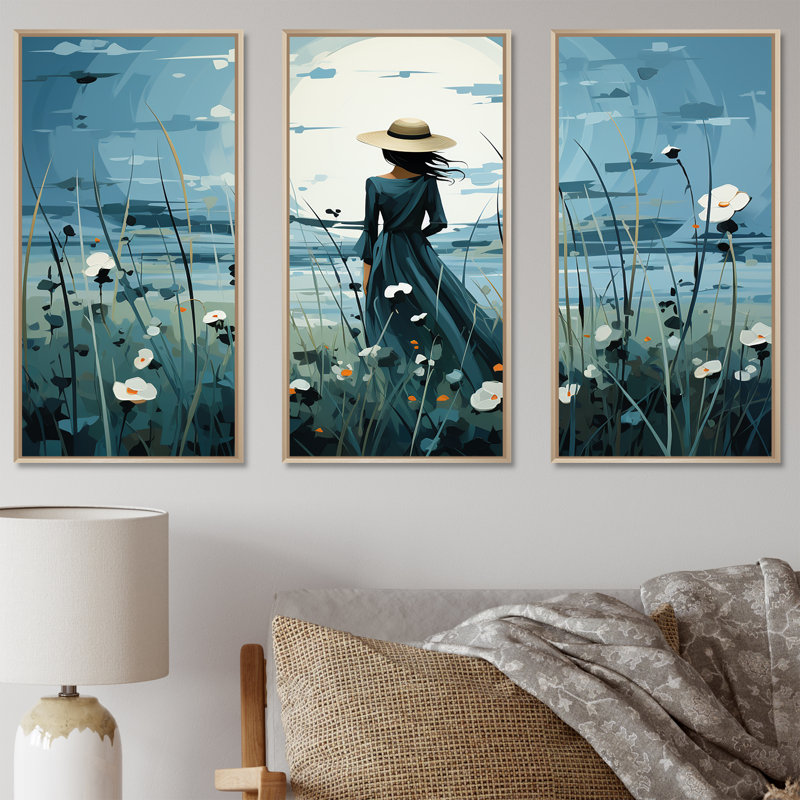 Contemporary Urban Retreat - ensemble d'art sur toile Meadow, Cadre naturel flottant, H 40 po x l 60 po x P 1 po