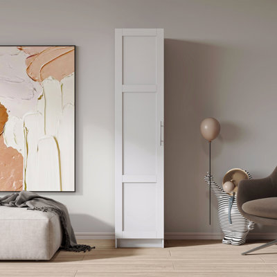 70.87" Tall White Storage Cabinet with Shelves