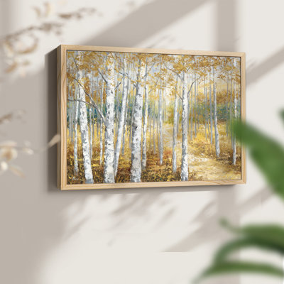 Birch Path II -Framed Print - Restickable
