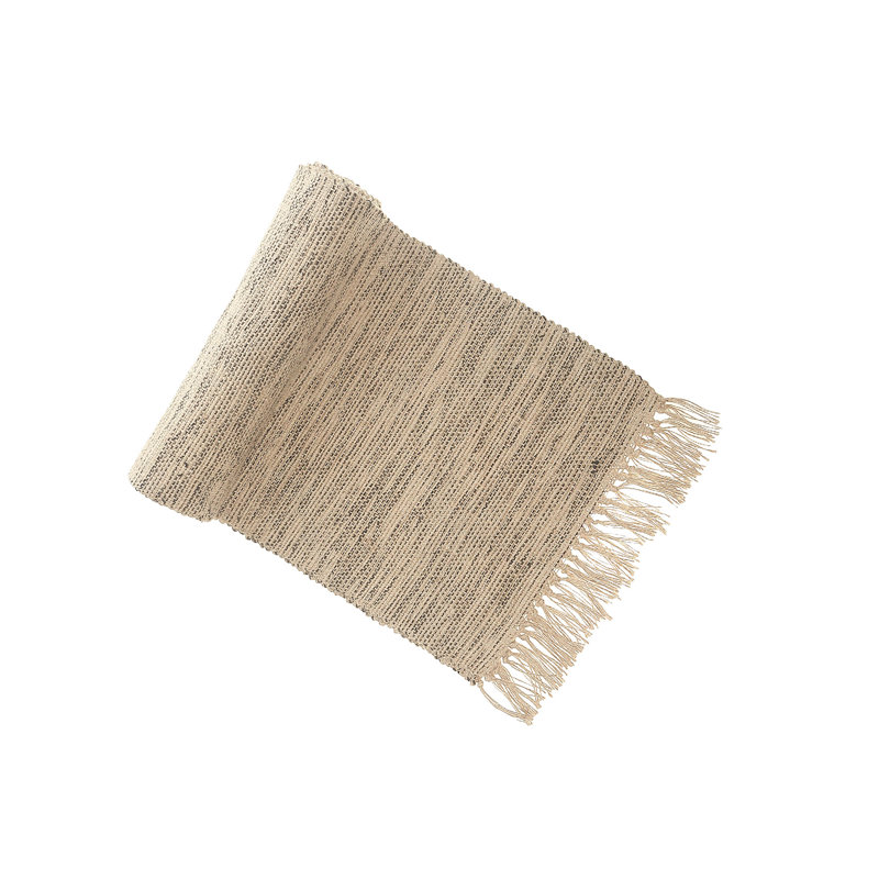 Runner Geometric Jute Table Runner - Set of 2, Black/Natural, Runner 18" W x 72" L