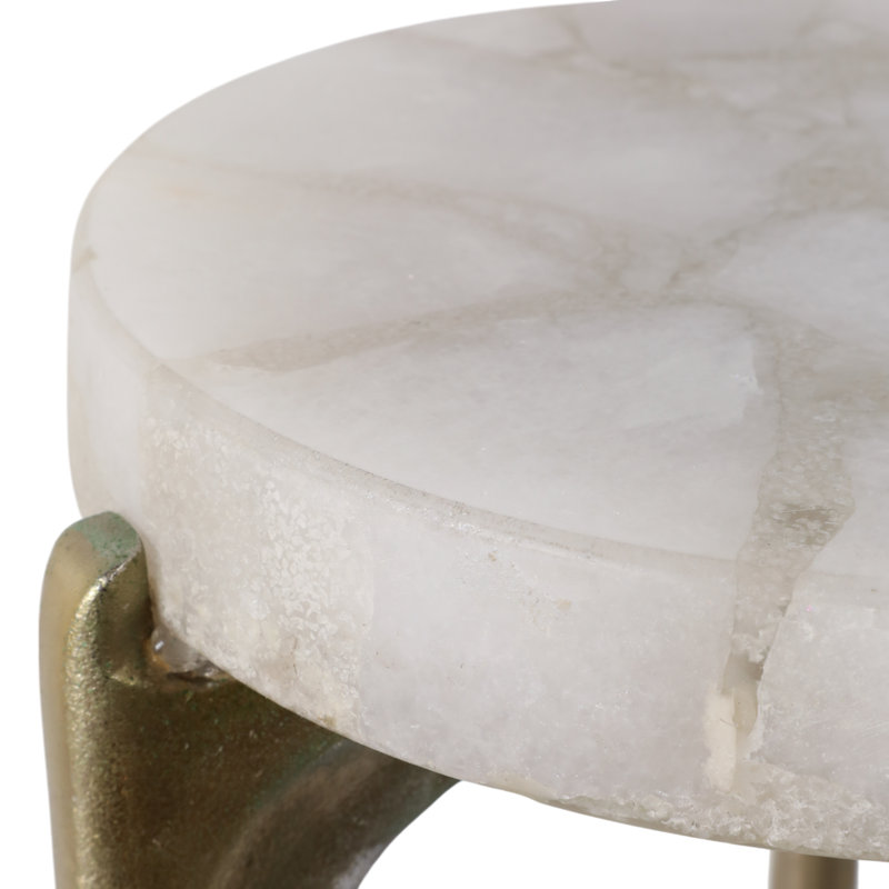 Table d'appoint Altrincham, Blanc, Doré