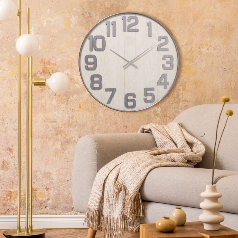 Horloge murale industrielle moderne, 35,5 pouces
