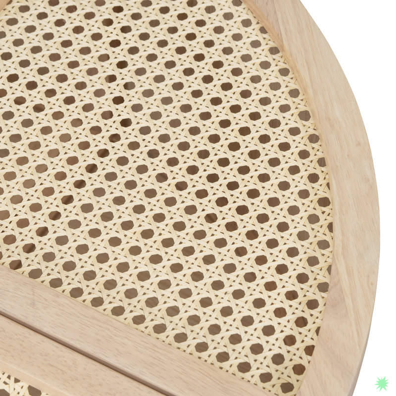 Round To Square Block Modular Coffee Table Rattan With Storage 4 Piece