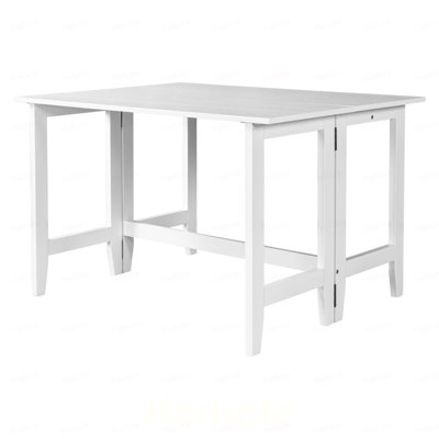 Table de salle à manger extensible en bois avec abattant pour petits espaces