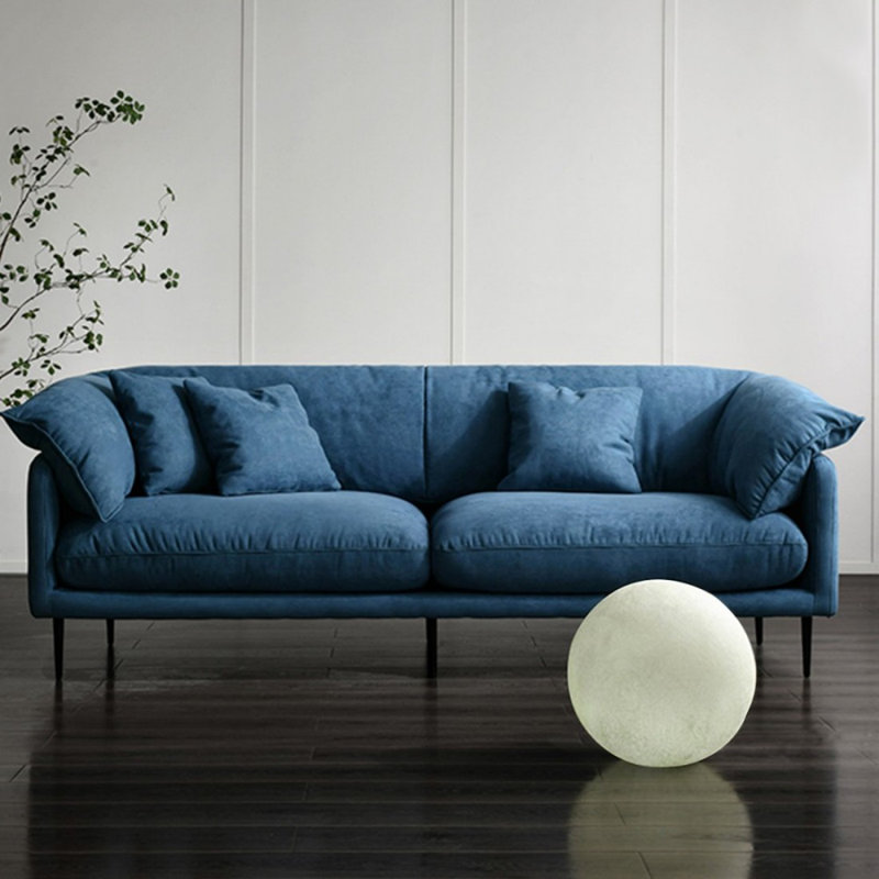 Causeuse-coussin modulaire en polyester bleu, 34,65 po H x 86,61 po L x 37,4 po P, Bleu