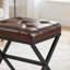 Upholstered Accent Stool,Metal X-Legged Dressing Stool,Footstool With Thickly Cushioned Saddle Seat-446176983